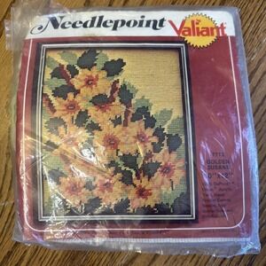 Valiant Needlepoint Kit 7713 Golden Susans New In Package 10"x12" Vintage